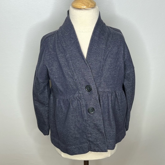 Tea Collection chambray thicker cotton shawl collar jacket sz 7 NWT - Picture 1 of 3